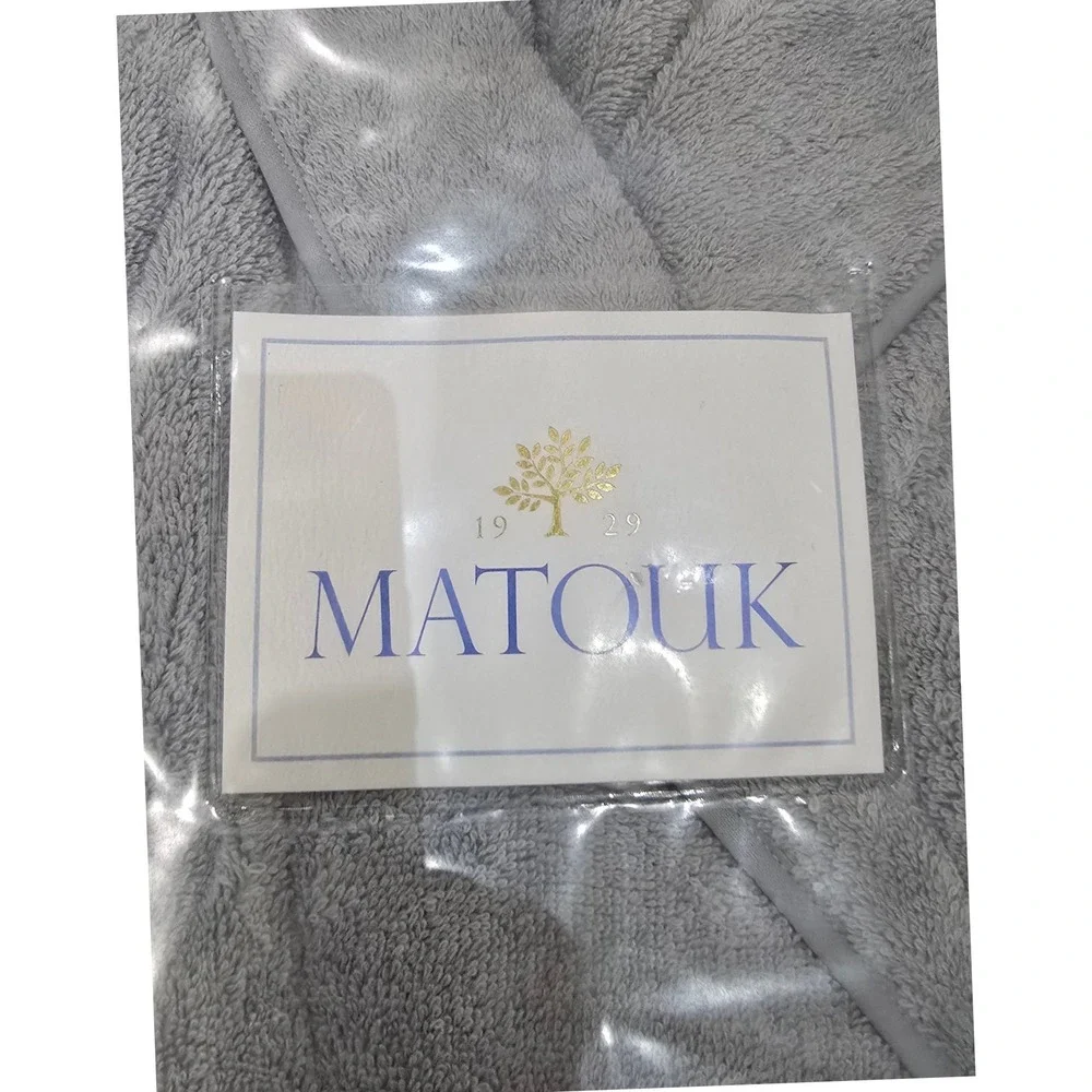 Matouk Cairo Robe Pool Gray 100%‎ Long-Staple Cotton Terry Cloth XS E100 NEW